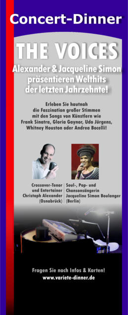 Rollbanner Concert-Dinner "THE VOICES" Christoph Alexander & Jacqueline Boulanger